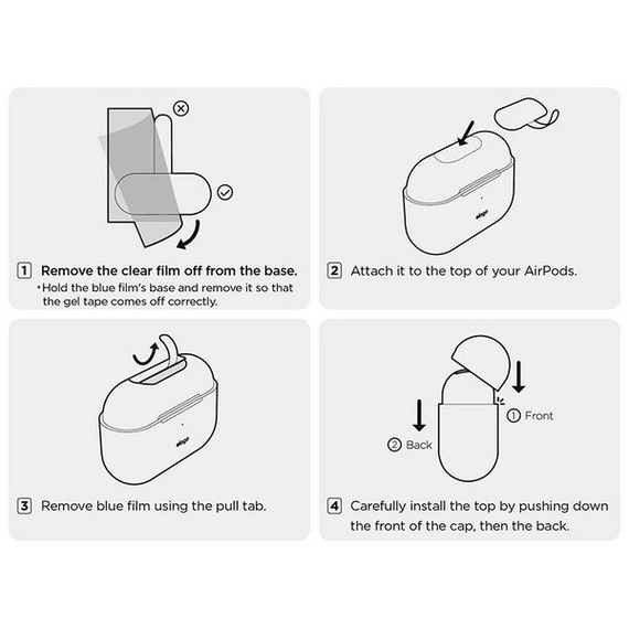 Чехол Elago Clear Hang case для AirPods Pro 2 (2022) (EAPP2CL-HANG-LV) лавандовый