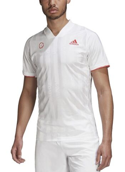 Теннисная футболка Adidas Freelift Tee ENG M - white/scarlet