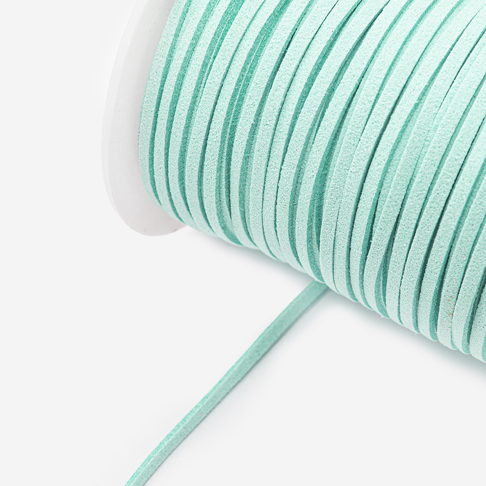 шз2-м Шнур из замши 2мм плоский, мятный, м