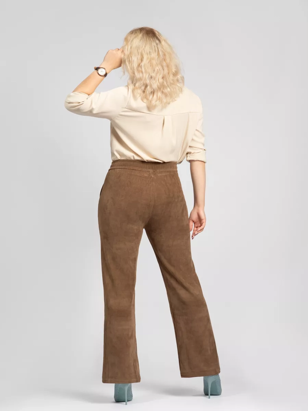 брюки вельветовые широкие палаццо на резинке