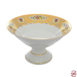 Фруктовница на ножке Falkenporzellan Vienna Creme Gold 24 см