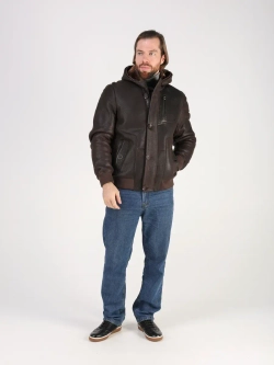 Дубленка натуральная куртка зимняя с капюшоном