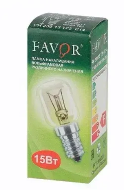 Лампочка Е14, 15Вт лампа накаливания, РН 230В T25