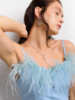 Серьги "Sun caramel blue pink" Silver