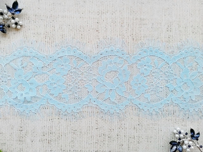 Кружево Французское, ш. 10,5 см, голубой