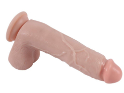 Реалистичный фаллоимитатор REAL с мошонкой на присоске, PVC, 17x4,5 см.