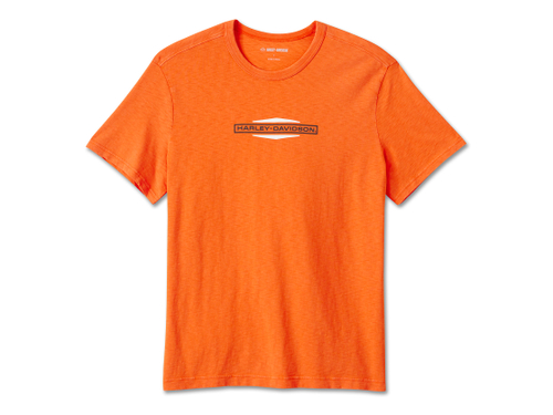 Футболка Men's Stacked Bar & Shield Slub Tee Orange Harley-Davidson