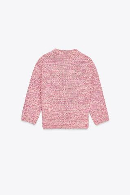 ZARA КАРДИГАН С РУКАВАМИ 3/4, РОЗОВЫЙ