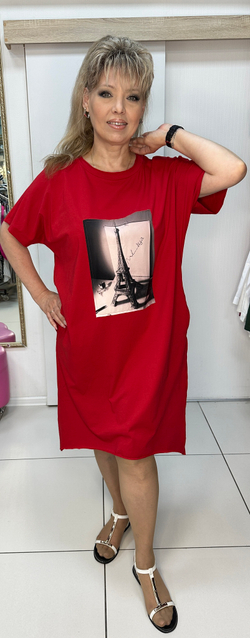 Трикотажное укороченное платье