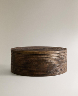 Zara Home Коробка для хранения из дерева, цвет коричневый, 23 см
