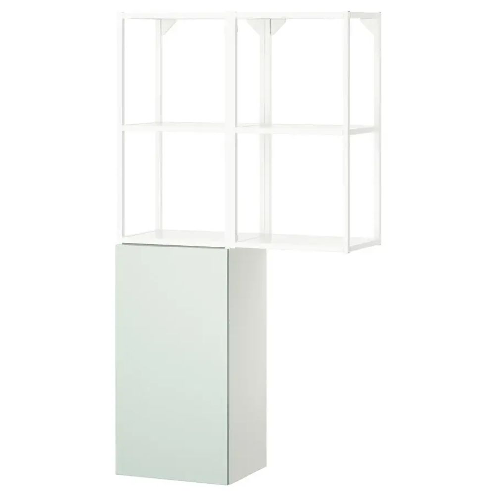 Комбинация для ванной - IKEA ENHET, 80х32х150 см, белый/светло-зеленый, ЭНХЕТ ИКЕА