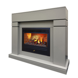 Электрокамин RealFlame Lindelse 26 GR серый, графит c очагом 3D Novara