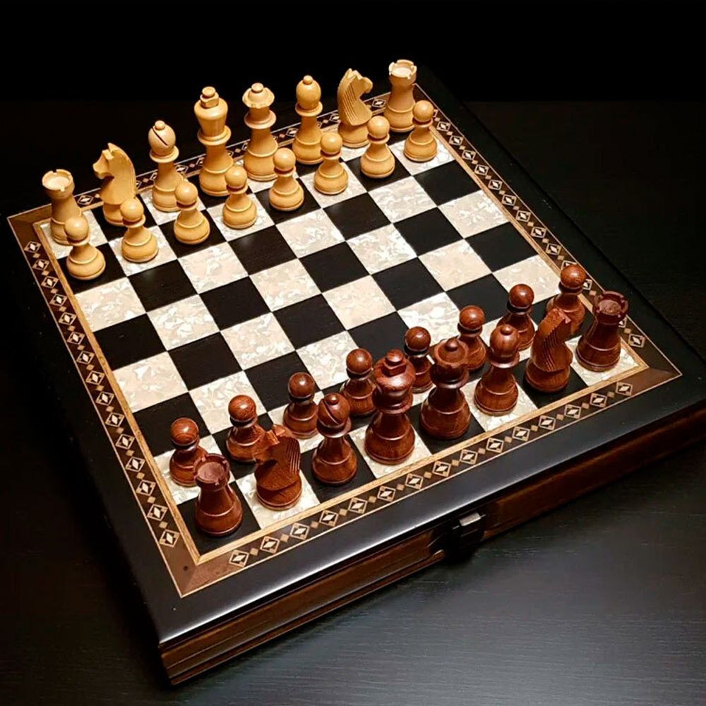 Шахматы "Элеганс" средние 36х36 см венге антик (2812.WF.BLK)