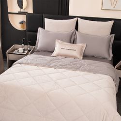 Комплект постельного белья с одеялом Сатин Вельвет Премиум «Белая тишина»