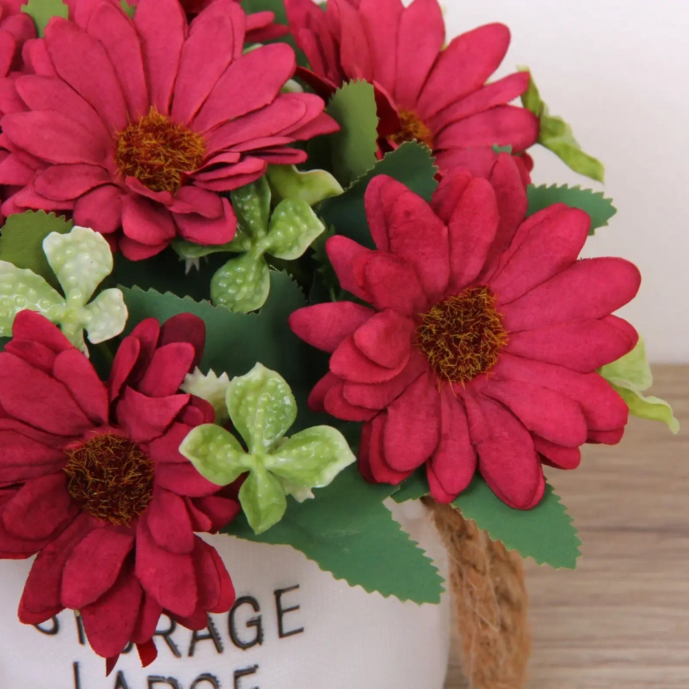 Цветочная композиция «Мечта» 10*20см Ромашки бордовые