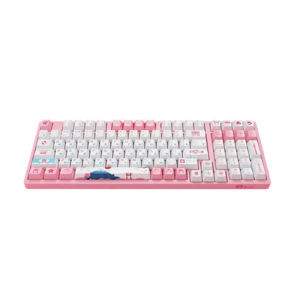 AKKO 3098B Doraemon Macaron  3 Modes RGB Hot Swap  Akko CS Jelly blue Switch,Cherry profile keycap