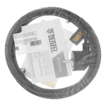 Шнур сетевой Energy Series, ПВС, 3 м, 3 x 1 мм, с неразборной вилкой, черный, Denzel