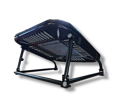 Минитрамп "СтарДжим" - Тренировочный - закрытая рама (круглый профиль) - сетка черная airjet на пружинах