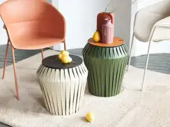 Столик журнальный Ding, бежевая экокожа