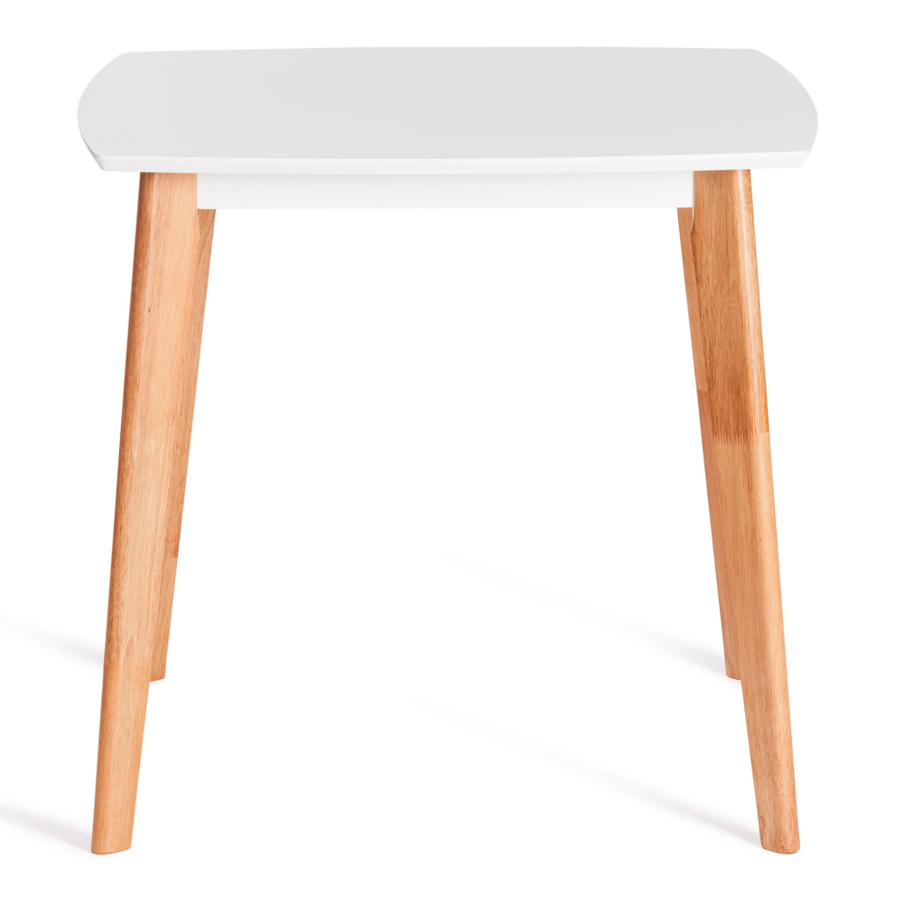 Стол обеденный Claire квадратный столешница МДФ, опоры дерево гевея, белый / натуральное дерево, 80 x 80 x 75см