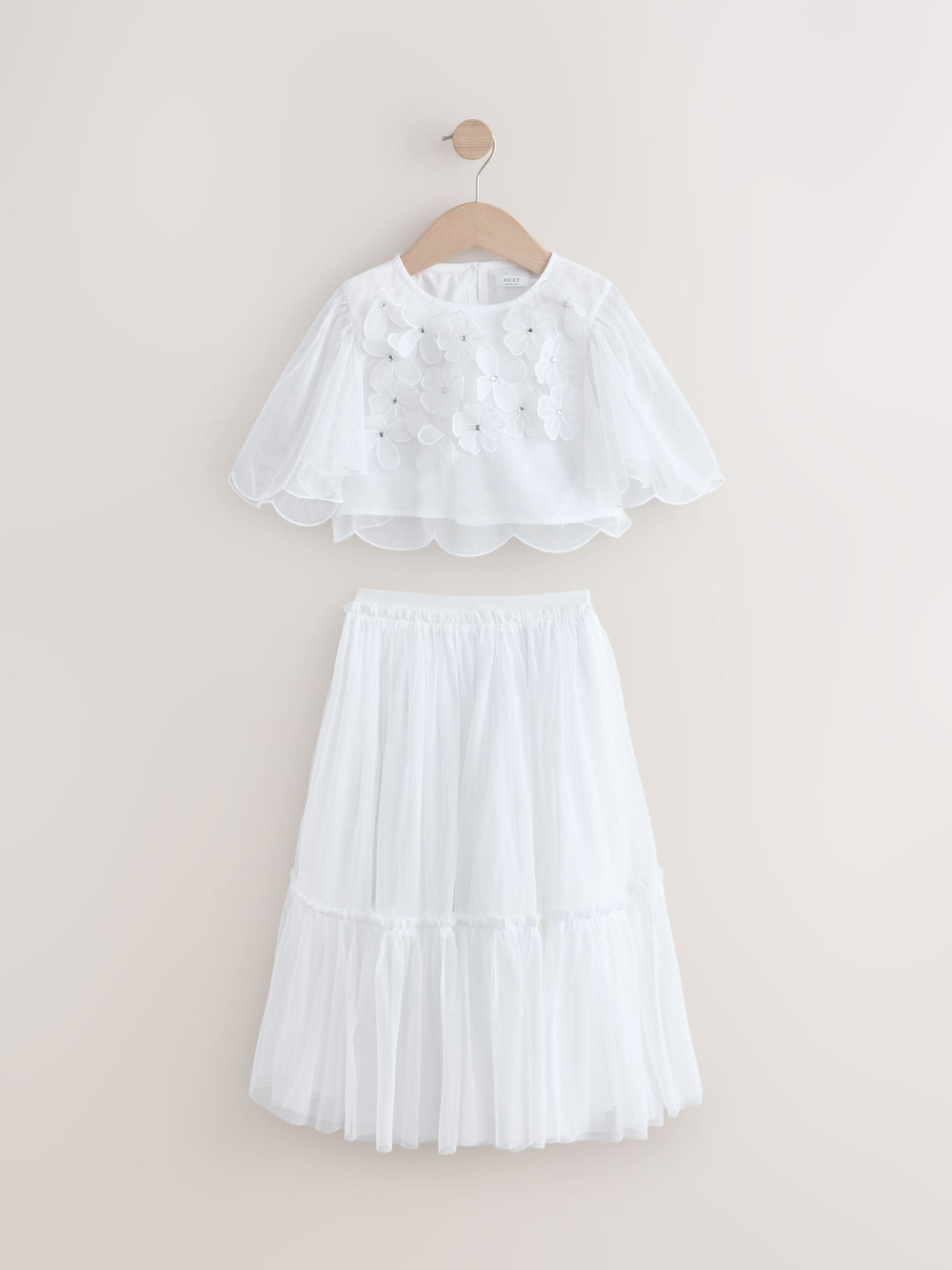 Топ и юбка в комплекте для девочки Next E58-302, Белый