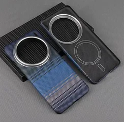 Карбоновый чехол для Vivo X200 Pro mini с MagSafe темно-синий (Dark-Blue)