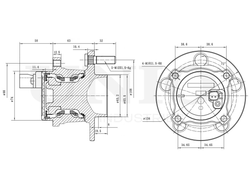 Ступица задняя (с ABS) UNIO HUB-20016