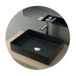 Раковина накладная прямоугольная 470x360x110 мм QTRO47 23582 матовый чёрный