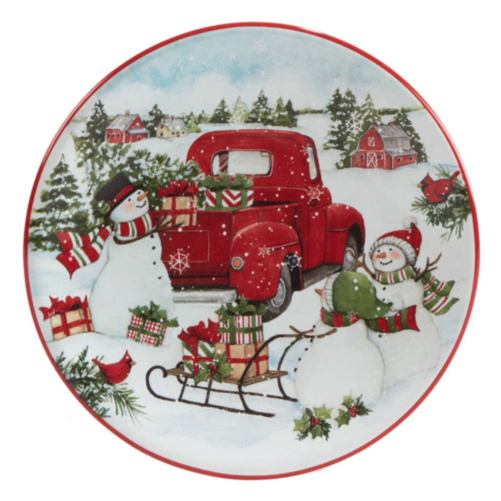 Тарелка пирожковая 16см Certified International Corp Домой на Рождество Снеговички