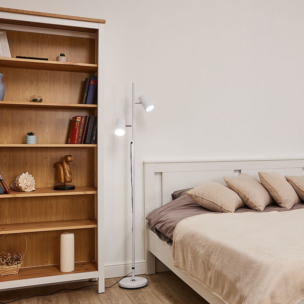 ULM-T600 2х6W-4500K-DIM WHITE Торшер напольный светодиодный. 2х6W. Сенсорный выключатель. Диммер. Белый. ТМ Uniel