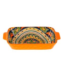 Блюдо для запекания "Arabesque"(оранжевый) 22,5*12,5см v=600мл.(фарфор)(min9)(транспортная упаковка)