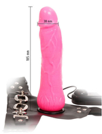 Розовый женский страпон с вибрацией (Цвет: розовый)