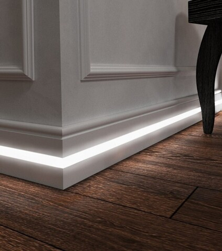 Плинтус МДФ EVROWOOD, PN 030 LED, Белый