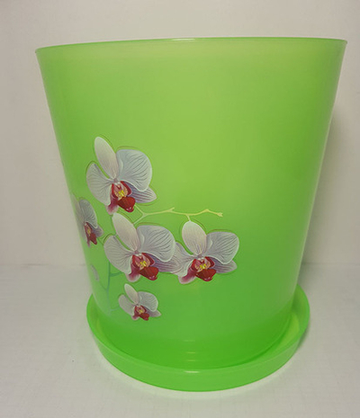 Горшок цв д/орхидеи Декор1,8л. с под.(зел.проз.)