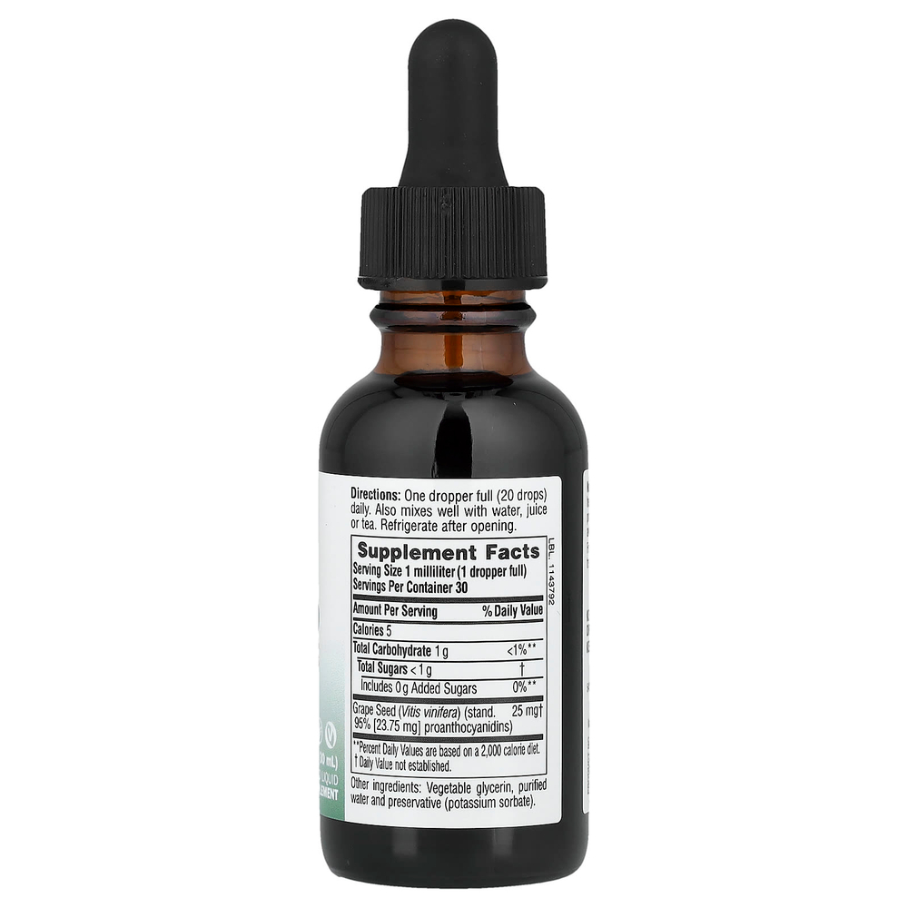 NaturesPlus, Herbal Actives, виноградные косточки, без спирта, 30 мл (1 жидк. унция)