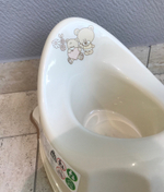 Горшок детский "Мишка" нескользящий муз. (beige-бежевый)