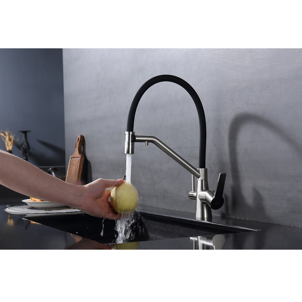 Смеситель для кухни с подключением фильтра Raglo R80.62.05, сатин