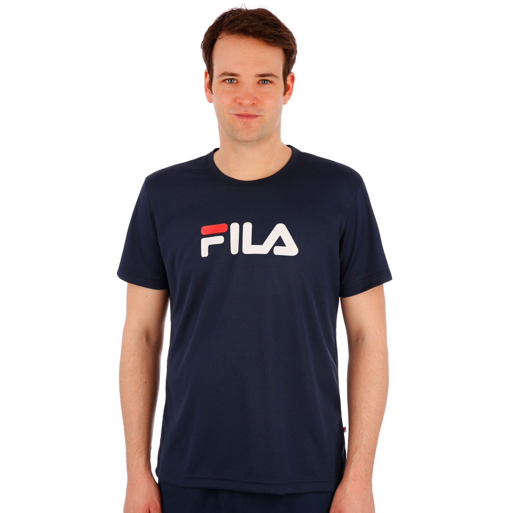 Мужское теннисное поло Fila Logo T-Shirt Men - Dark Blue, White