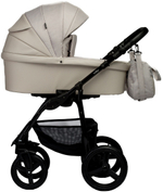 Детская коляска Indigo Impulse Eco 3 в 1 с автокреслом Avionaut Cosmo Grey Ie02 бежевая кожа/бежевый