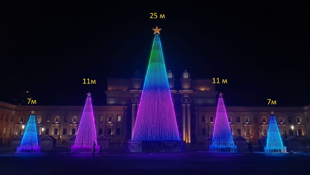 Умная уличная гирлянда «3D» на елку от 4 до 30 м