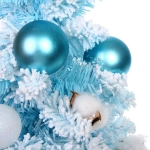 Елка декоративная «Нежность» 90 см, ПВХ с белым напылением (136 веток), Голубой