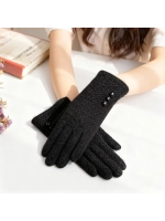 демисезонные перчатки тёплые с декоративными пуговицами