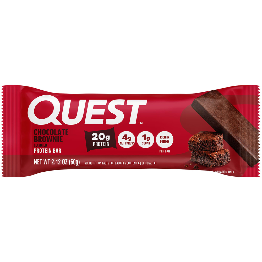 Quest Nutrition, Протеиновый батончик, шоколадный брауни, 4 батончика, 60 г (2,12 унции)