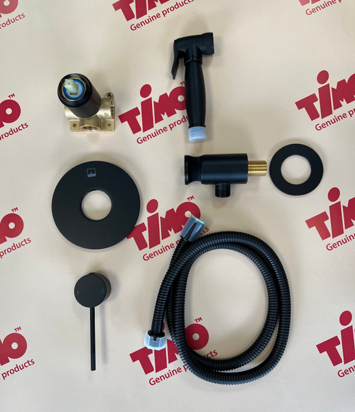 Смеситель встроенный с гигиеническим душем Timo Saona 2389/03SM черный