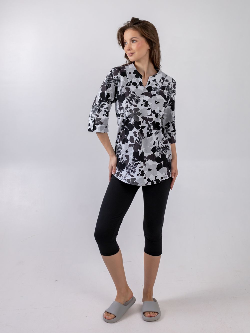 C-351 Туника из хлопка рукав 3/4