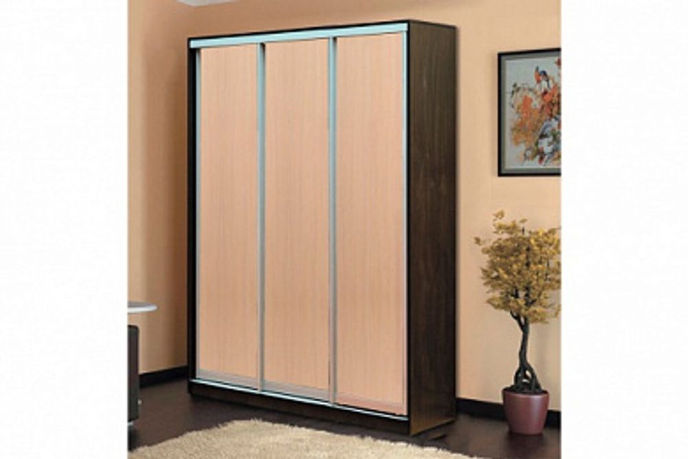 Шкаф-купе трехстворчатый "Мираж-20.2" (венге/млечный дуб), ЛДСП, Фант-мебель, г. Волжск