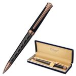 Ручка подарочная шариковая GALANT "COLLAGE", корпус черный/металлический, детали розовое золото, узел 0,7 мм, синяя, 143507