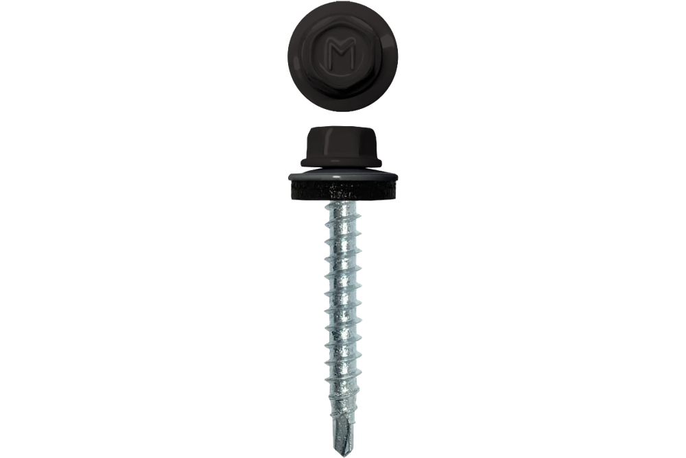 Саморез кровельный Daxmer 4,8х35 RAL 8019 (250) сверло №1