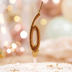 Свеча для торта мини, цифра 6 (золото, 4,5 см)