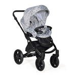 Коляска 2в1 Indigo MIO mi 03 (св.серая кожа+серый узор)